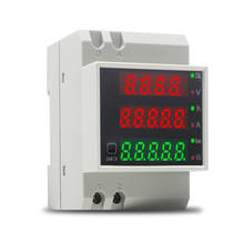 Monitor de CA DIN-Rail, vatímetro LED con Factor de potencia activa, medidor de energía eléctrica, voltímetro, amperímetro CA 80-300V, 250-450V, 0-100.0A 2024 - compra barato