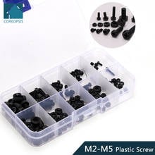 M2 M2.5 M3 M4 M5 Nylon Bolts Hex Nuts Washers Set Phillips Screw Black Plastic Screws Assortment Kit 150pcs/set 2024 - buy cheap