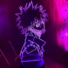Meu herói academia dabi lâmpada 3d anime luz led, presente de natal legal para ele rgb colorida luz noturna dabi para decoração do quarto neon 2024 - compre barato