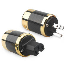 Adaptador de Audio HiFi, cable de enchufe de fibra de carbono, conector IEC de cobre rojo, versión UE/EE. UU. 2024 - compra barato