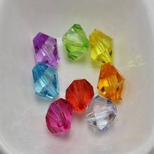 100 Mixed Colour Transparent Acrylic Faceted Bicone Beads 14mm 2024 - buy cheap