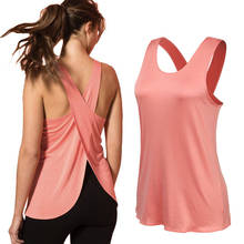 Yoga Shirt Women Gym Shirt Quick Dry Sports Shirts Cross Back Gym Top Women's Fitness Shirt Sleeveless Sports Top Yoga Vest 2024 - купить недорого