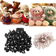 Olhos de segurança de plástico preto para artesanato artesanato artesanal de amigurumi, 100 peças 5-20mm 2024 - compre barato