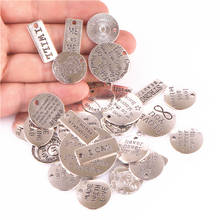 30pcs/Lot Metal Message I Can  I Will Charms Inspiring Words Live You Dream Pendant For Bracelet Keychain Jewelry Making 2024 - buy cheap