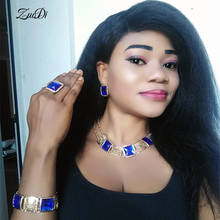 ZuoDi Dubai Gold Colorful Jewelry Set Nigerian Women Wedding accessories jewelry set Fashion African Beads Jewelry Set Wholesale 2024 - buy cheap