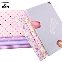 QUANFANG 7pcs/lot purple series Printed Twill Cotton Fabric For Patchwork DIY Quilting Sewing Baby Children Sheet Pillow,Cushio 2024 - buy cheap