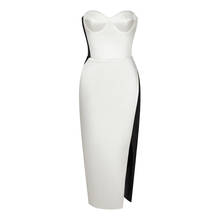 Sexy Bandage Dress Women Elegant Summer Strapless Bodycon Party Dresses Sleeveless New Patchwork Clothes 2024 - buy cheap