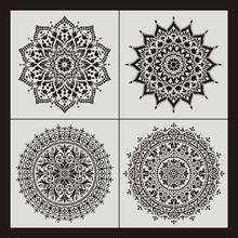 4pcs Flower Stencil Wall Painting DIY Drawing Template for Floor Tiles Funiture 2024 - buy cheap