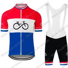 Conjunto de ropa de ciclismo del equipo nacional de los Países Bajos para hombre, traje de bicicleta de carretera, Tops, pantalones cortos, peto, Fietskleding, 2021 2024 - compra barato