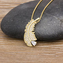 Gold Chain Geometric Leaf Pendant Choker Necklace CZ Stone For Fashion Women Fine Statement Jewelry Cute Accessories Collier 2024 - buy cheap