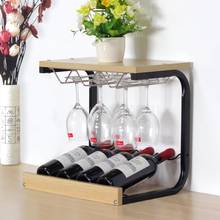 Decoración de estante de vino, cáliz al revés para exhibición de vino en casa, bandeja de vino de madera maciza, creativa, moderna y minimalista 2024 - compra barato