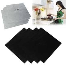 4Pcs Removable Easy Clean Square Cooker Foil Gas Hob Protector Liner Stove Protection Mat Gas Cooktop PTFE Stove Protector Mats 2024 - buy cheap