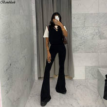 Bomblook 2021 Y2K Solid Slim Stretch Hight Waiste Package Buttocks Boot Cut Summer Women Casual Fashion Wild Street Pants 2024 - buy cheap