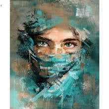 Blue Veil Women Figure 40x50cm Painting By Numbers Wall Art Picture Acrylic Painting For Home Decoration Drop Shipping 60x75cm 2024 - buy cheap