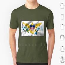 Camiseta con estampado de la bandera de las islas Virgen de los Estados Unidos, Camisa de algodón con textura patriótica, bricolaje, tamaño grande, S-6xl 2024 - compra barato
