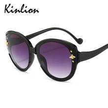 Kinlion Vintage Oversized Bees Sunglasses Women Ladies Plastic Retro Curved Legs Sunglass Oculos De Sol Feminino Sun Glasses 2024 - buy cheap