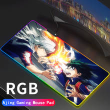 My Hero Academia-alfombrilla de ratón RGB para juegos de Anime, grande, LED, retroiluminada, para PC, escritorio 2024 - compra barato