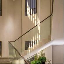 Candelabro de escalera largo, lámpara giratoria moderna y minimalista para comedor, sala de estar, personalidad creativa, a la moda 2024 - compra barato