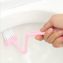 Держатель для туалетной щетки Scrubber V-type Cleaner Clean Brush согнутая ручка чаши для домашнего уборки углов (цвет случайный) 2024 - купить недорого