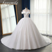 Женское атласное свадебное платье Fansmile, элегантное бальное платье невесты с длинным шлейфом размера плюс, индивидуальный пошив, 2020 2024 - купить недорого