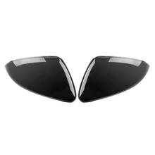 2 шт., для Vw Golf 7 Mk7 7,5 Gtd R Gti Touran L E-Golf, боковое крыло, зеркальное покрытие, колпачки, яркий черный чехол для зеркала заднего вида 201 2024 - купить недорого
