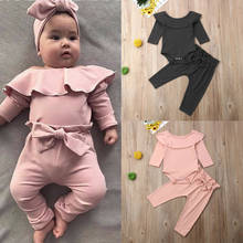 AU 2PCS Toddler Kids Baby Girls Ruffle Romper Tops Pants Winter Outfits Clothes 2024 - buy cheap