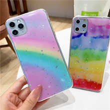 Glitter Gradient Rainbow Soft Case For Samsung Galaxy A51 A71 A70 A50 cover For Samsung S20 Ultra A91 A81 A20 A30 A7 2018 A750 2024 - buy cheap