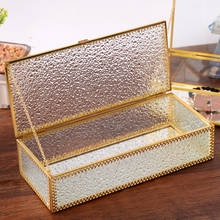 Golden Glass Jewelry Box Makeup Cosmetic Organizer Watch Lipstick Display Stand Jewelry Earrings Storage Accessories Gift Box 2024 - buy cheap