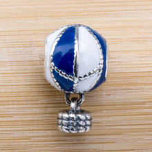 Auténtico colgante S925 para mujer, joyería artesanal, abalorio de globo azul, apto para pulsera, brazalete 2024 - compra barato