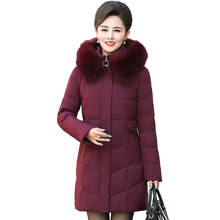 2019 Plus Size 5XL Thicken Coat Women Fox Fur Collar White Duck Down Coats Down Jacket Female Winter Parkas LM228 2024 - buy cheap