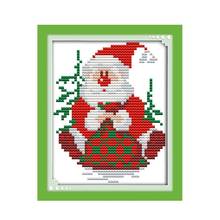 Набор для вышивки крестом «Санта-Клаус» (4), небольшие узоры, 14ct, 11ct, холсты стежков с принтом, вышивка ручной работы, плюс 2024 - купить недорого