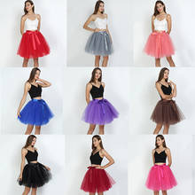 Falda corta de tul para mujer, de 16 colores enagua, Rockabilly, negro, blanco y rojo, para boda 2024 - compra barato