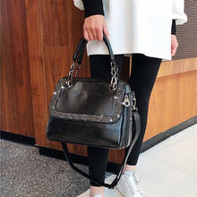 2021 New Fashion Soft Leather Handbag Women's Bag Portable Shoulder Bag ladies Diamond Cowhide Simple Large Capacity Black Bags 2024 - buy cheap