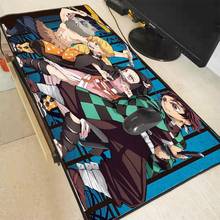 Xgz anime demônio slayer kimetsu não yaiba gaming grande mousepad tapete de mesa para o jogador do jogo desktop computador portátil csgo dota 2024 - compre barato