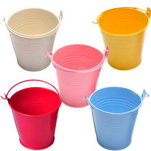 Small Iron Barrel Tinplate Mini Flower Pot With Handle Household Mini Tub Decorative Kegs Anti-deform Bright Color Durable 2024 - buy cheap