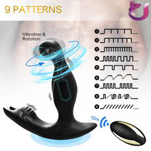 Massageador de próstata sem fio, com controle remoto, plugue anal rotativo, brinquedo erótico para homens, sex shop 2024 - compre barato