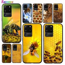 Abeja de abeja dorada para Samsung Galaxy S20 Ultra Plus A21S A01 A11 A21 A31 A41 A51 A71 5G A91, funda de teléfono negra brillante 2024 - compra barato