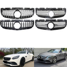 Front Bumper Racing Grill Billet Grille Cover For Mercedes-Benz R172 SLC Class 2016 2017 2018 2019 2020 2021 GT Diamond 2024 - buy cheap