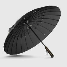 24K Long Handle Straight Long Umbrella Windproof Strong Wooden Handle Rain Umbrella Women Men Business Brand Glassfiber Paraguas 2024 - buy cheap