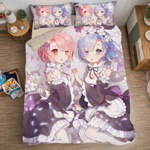 Juego de ropa de cama de Anime Re:Life In A Different From Zero, edredón Rem, ropa de cama, ropa de cama de lino 09 2024 - compra barato