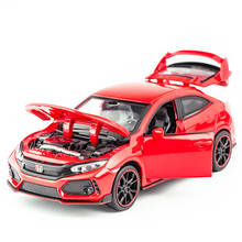 1:32 Alloy Car Model HONDA CIVIC TYPE-R Diecasts & Toy Vehicles Metal Car Toys Sound Light Pull Back Toys For Boy Children Gift 2024 - buy cheap