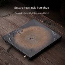 Square Heart Dry Pour Tea Tray Japanese-Style Large Water Storage and Drainage Dry Pour Tea Tray Ceramic Tray Saucer Tea Table 2024 - buy cheap