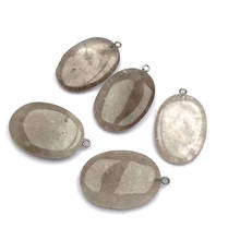 Pingente de ágata de pedra natural, formato elíptico requintado para fazer joias, acessórios para colares faça você mesmo 25x38mm 2024 - compre barato