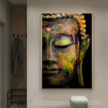 Половина уход за кожей лица Будды настенные художественные плакаты и принты золотой Будда холст настенные картины Буддизм художественная фотография стены дома украшения 2024 - купить недорого