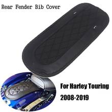 Motocicleta preta peças de couro preto chama traseiro fender bib capa almofada apto para harley touring 2008-2019 2024 - compre barato