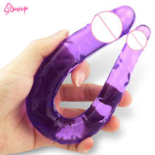 U Type Jelly Dildo Anal Dildo no Vibrator U Shape Double Dildo Realistic Artificial Penis Ended Dong Penis Sex Toy for Women 2024 - buy cheap