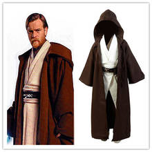 Estrela de cinema cosplay guerras kenobi jedi cosplay traje marrom manto robe versão criança terno completo uniforme 2024 - compre barato