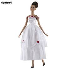 1PC White Red Rose Wedding Dress for Barbie Doll Dress Outfits Clothing for 1/6 BJD Dolls Accessories Kid Toy Best Gift for Girl 2024 - buy cheap