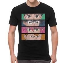 Anime Yu Yu Hakusho T Shirt Men's Cotton Print T-shirt Tshirt Short Sleeve Team Yusuke Urameshi Kurama Hiei Kuwabara Eye Tee Top 2024 - buy cheap