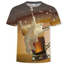 New 3D T-shirt men's beer/hamburger/poker hip-hop O-neck short sleeve men/women T-shirt printed T-shirt top 2024 - buy cheap